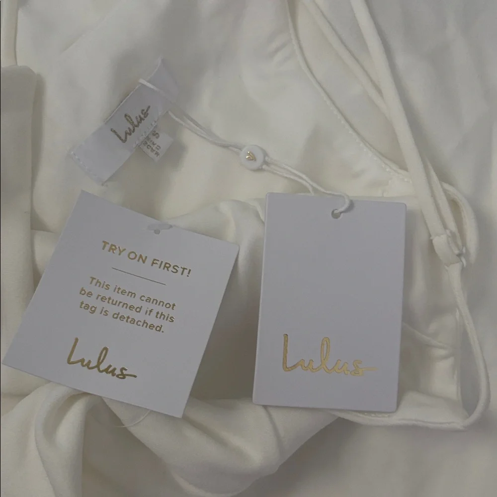 Lulus Feeling of Forever White Sleeveless Mermaid Maxi Dress Size Small Wedding - Picture 4 of 8